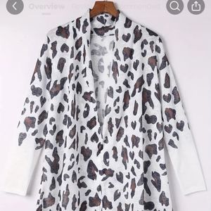 Leopard Print Long Sleeve Cardigan, Casual Every Day Sweater For Spring & Fall,
